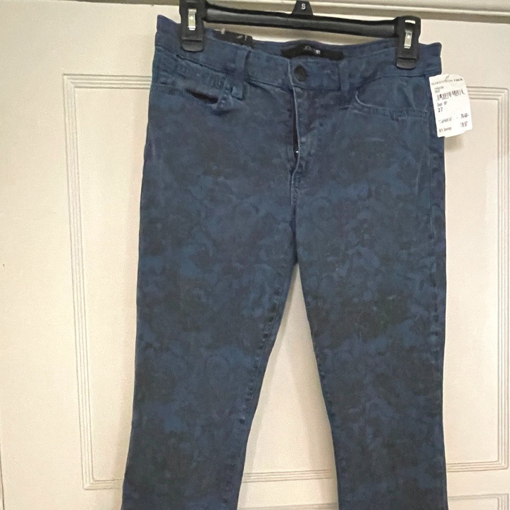 Joe's Jeans Nomi Dark Wash Blue Stretch Skinny Jeans Pattern "Grace"  Blue black